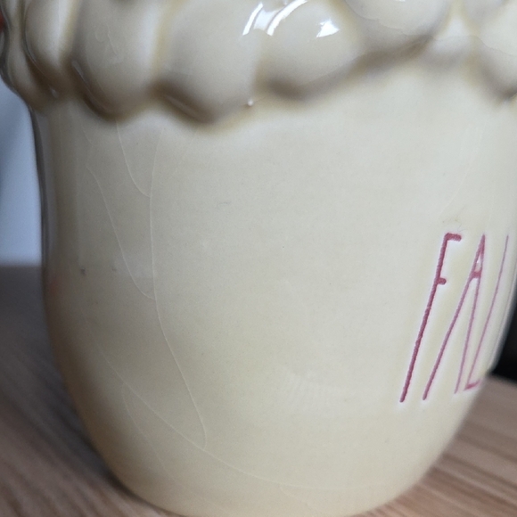 Rae Dunn Cream Ceramic "Fall" Acorn Decor w Pink Letters - Picture 6 of 9